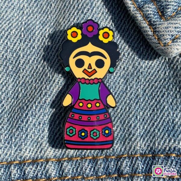 Frida Kahlo enamel pin Rag Doll