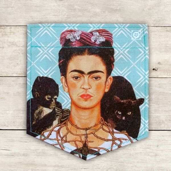 Frida Kahlo and the Changos in blue Sticky Pocket