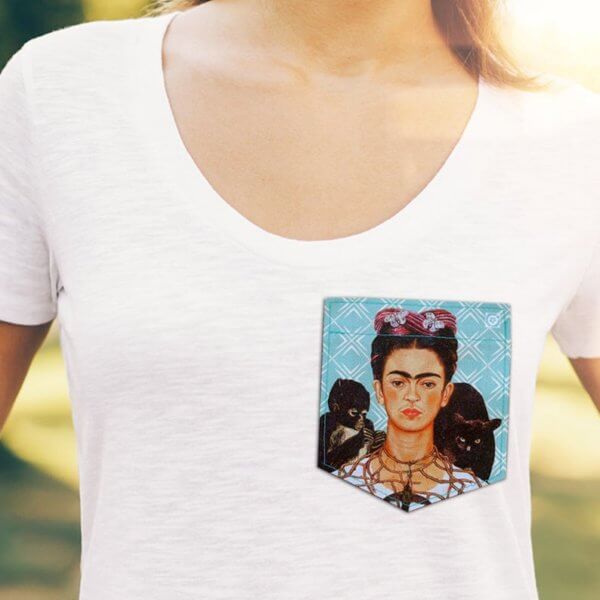 Frida Kahlo and the Changos in blue Sticky Pocket