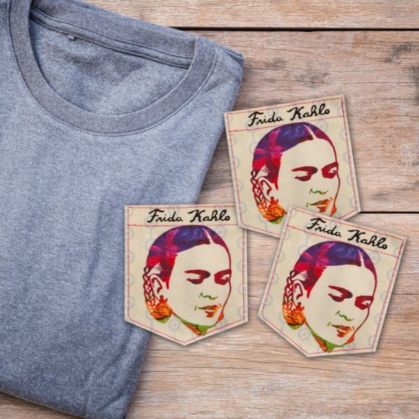 Flowers & Frida Kahlo - Sticky Pocket - Pocket Patches