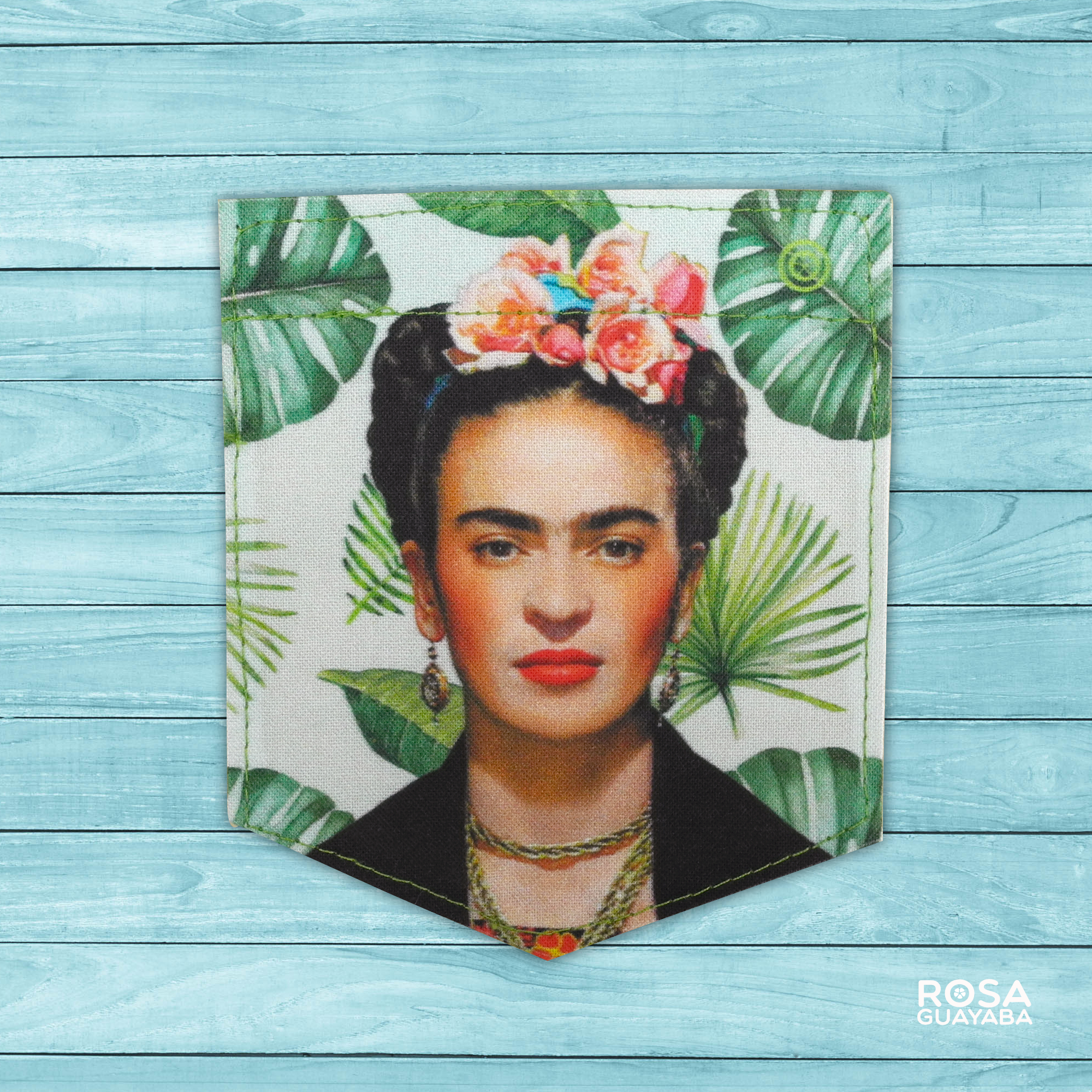 Frida Kahlo Monstera Leaves - Sticky Pocket - Pocket Patches