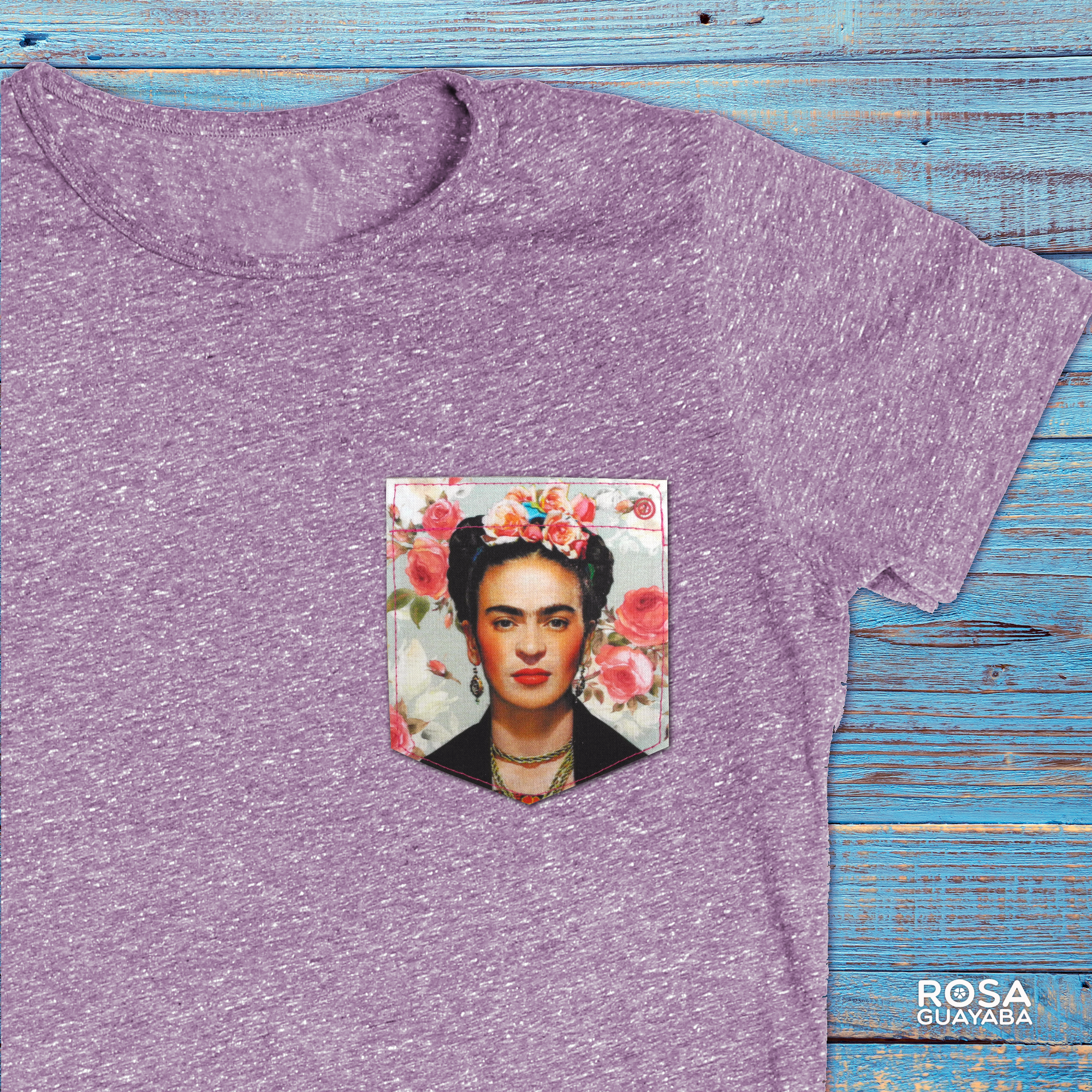Frida Kahlo Pink Roses - Sticky Pocket - Pocket Patches
