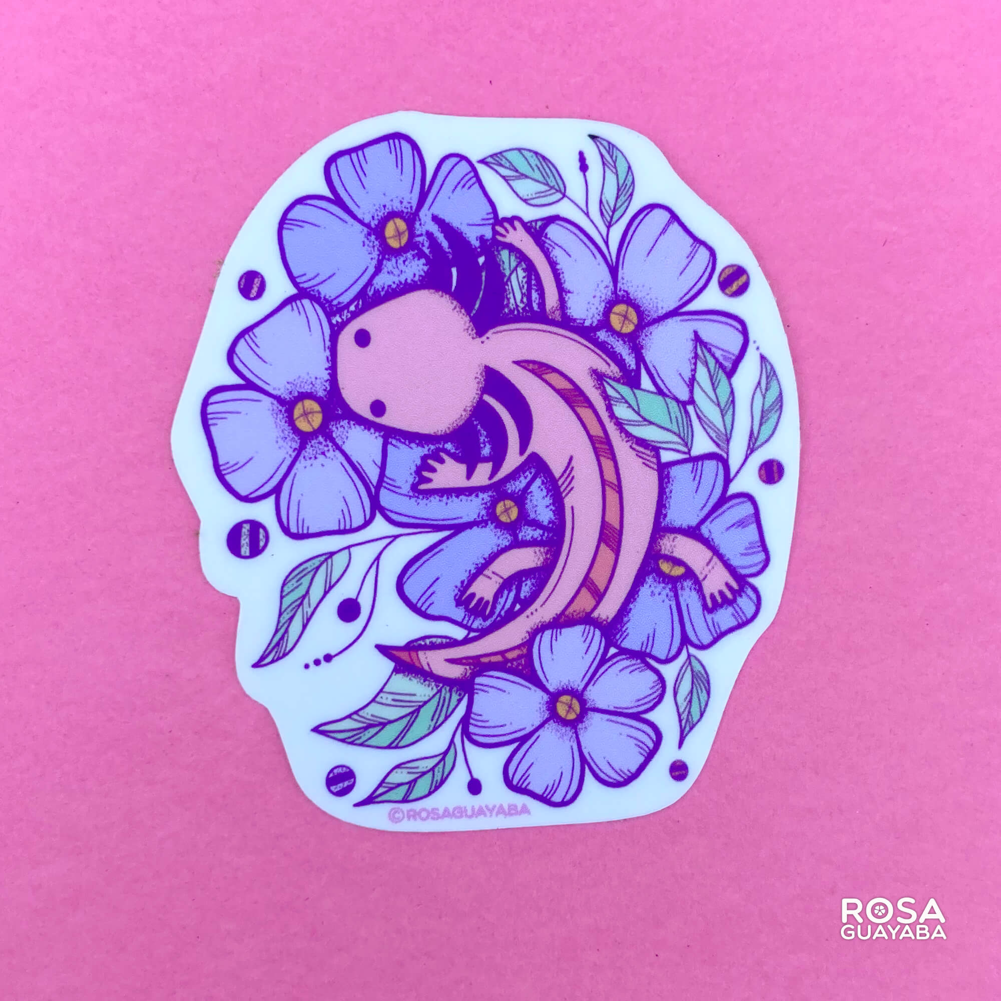 Happy Axolotl Sticker - Vinyl Stickers